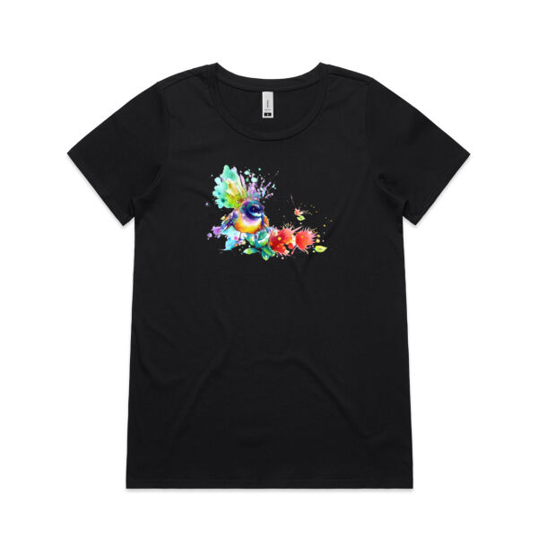 Piwakawaka Womens - Womens Shallow Scoop Tee Thumbnail