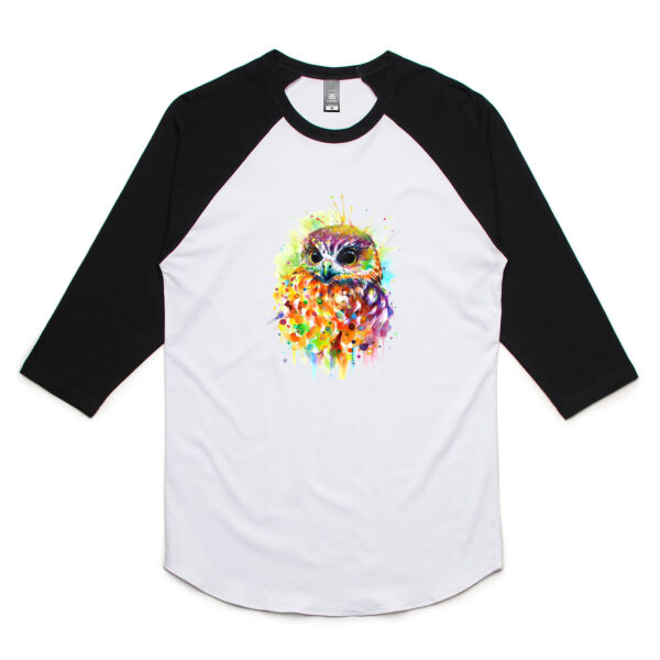 Ruru Owl - Mens Basic Tee - Mens Basic Tee - Unisex Raglan Tee Thumbnail