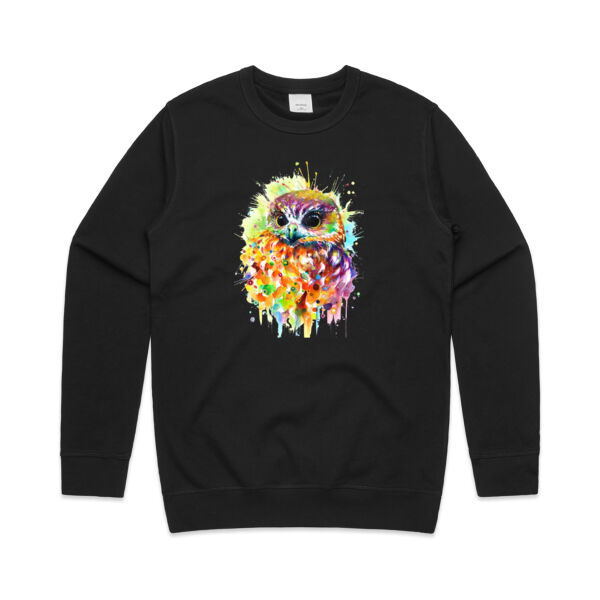 Ruru Owl - Mens Basic Tee - Mens Basic Tee - Mens Premium Crew Thumbnail