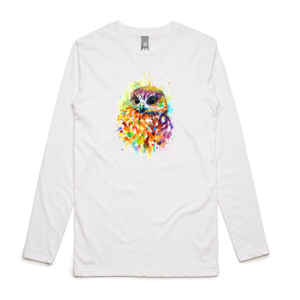 Ruru Owl - Mens Basic Tee - Mens Basic Tee - Mens Ink Longsleeve Tee Thumbnail