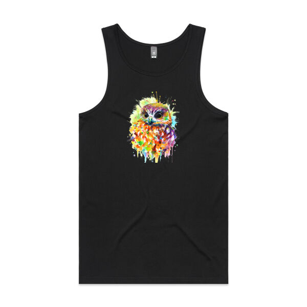 Ruru Owl - Mens Basic Tee - Mens Basic Tee - Mens Lowdown Singlet Thumbnail