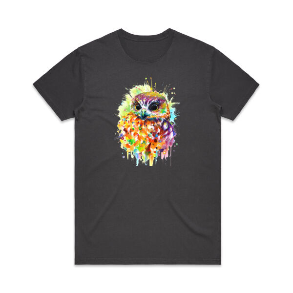 Ruru Owl - Mens Basic Tee - Mens Basic Tee - Mens Faded Tee Thumbnail