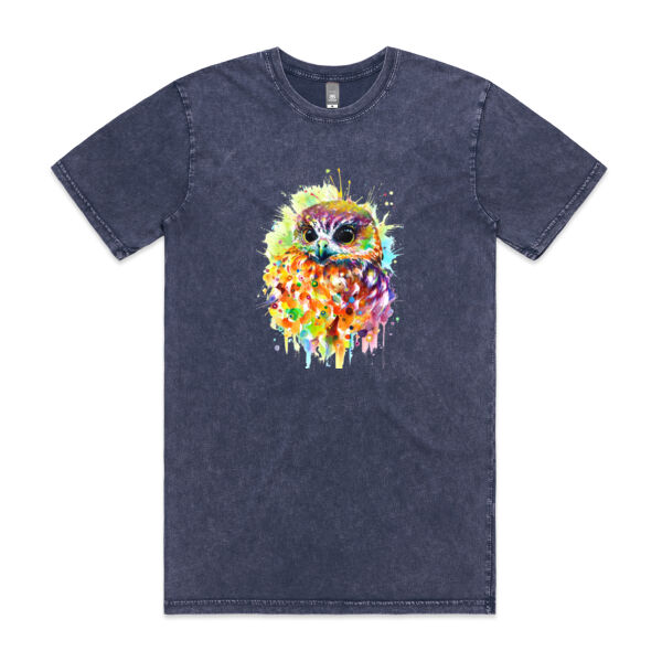 Ruru Owl - Mens Basic Tee - Mens Basic Tee - Mens Stone Wash Staple Thumbnail